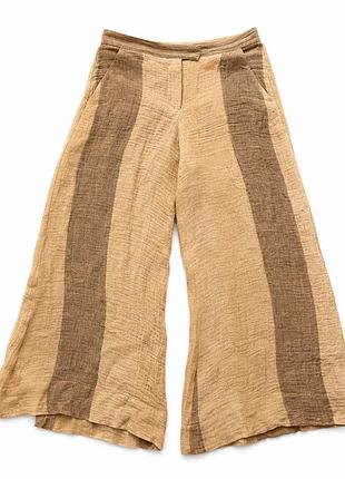 Lisa marie fernandez womens gold linen wide leg pants size 3 made in usa жіночі штани з льону літні женские штаны льняные размер 3