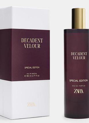 Парфумована вода для жінок zara decadent velour 80 ml оригінал зара