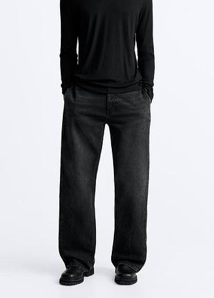 Черные мужские джинсы с молниями zara