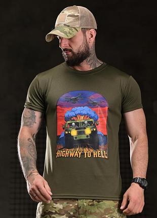 Тактическая футболка born of war highway oliva вт4751