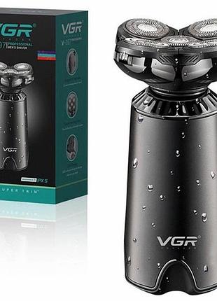 Чоловіча електробритва vgr v-397 · акумуляторна бритва з п'ятьма голівками для гоління і водонепроникним корпусом