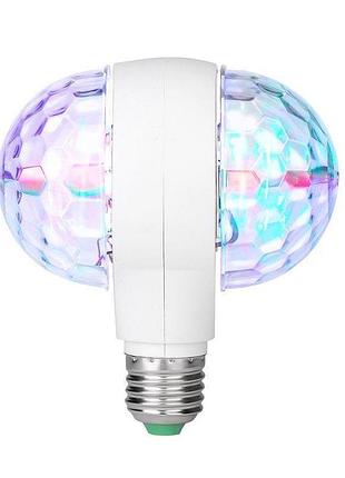 Диско - лампа з патроном, що обертається led lamp rgb диско куля