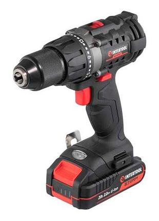 Шуруповерт акумуляторний intertool 20 в x 2 ач li-ion storm (wt-0351)