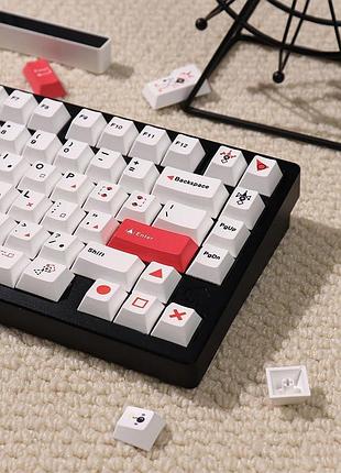 Колпачки клавиш pbt mintcaps 148 шт. cherry профиль белые красные