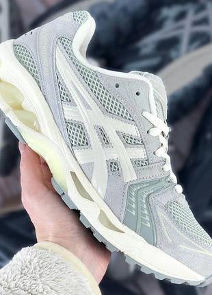 Мужские кроссовки asics gel-kayano 14 серые прочные стильные кроссы из замши для занятия спортом на весну лето ассикс гель каяно