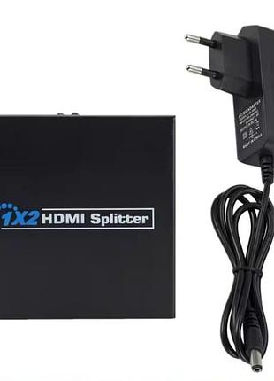 Hdmi splitter 2-port, 1 вход / 2 выхода, черный