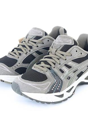 Мужские кроссовки asics gel-kayano 14 серые прочные стильные кроссы из кожи для занятия спортом на весну лето ассикс гель каяно