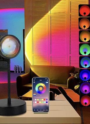Лампа проєктор заходу сонця quigo rgbic sunset lamp sunlamp-p, app + remote, нова