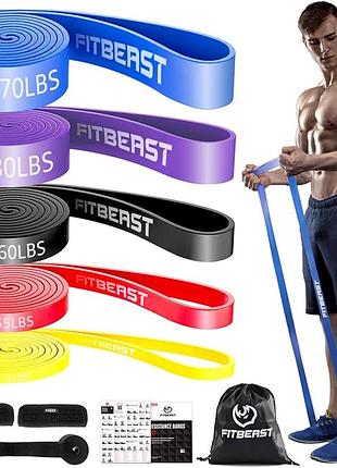Набір еспандерів fitbeast 4 шт. опір 5-36 кг для фітнесу