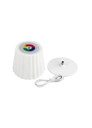 Лампа настільна акумуляторна led rgb без ніжки білий amazon