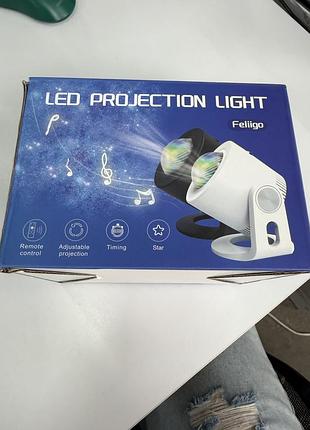 Нічник-проєктор зоряного неба feliigo led projection light tyd003-v0 з пультом та музикою
