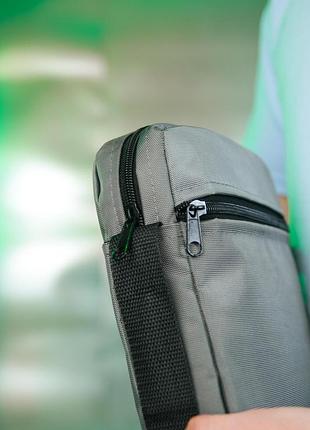 Сумка сіра через плече the north face, месенджер чоловічий, барсетка спорт тнф 3
