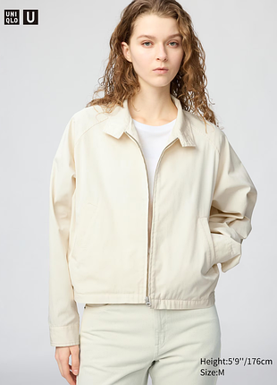 Короткий бомбер парка из смеси хлопка uniqlo u