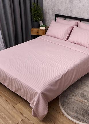 Комплект постільної білизни moon&star satin stripe blush satin полуторний 143х210 наволочки 2х40х60 (ms-820017060)
