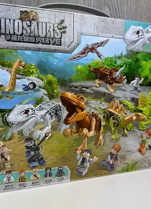 Детский конструктор динозавры jurassic world, игровые фигурки для мальчиков парк юрского периода 7125