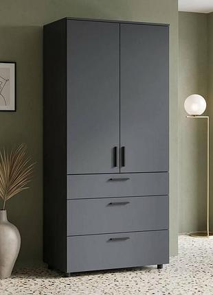 Шкаф для одежды doros торн антрацит 2 дсп/3ш (полки) 90х51.6х200 (drs-012072)
