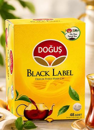 Чай чорний doğuş black label у пакетиках для чайника 48 шт міцний турецький чорний чай