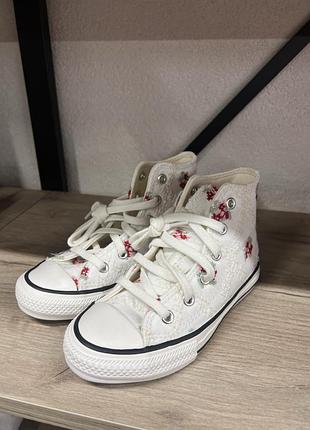 Кеди converse з квітковим візерунком