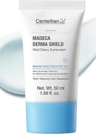 Солнцезащитный крем для лица centellian24 madeca derma shield safe moisture sun cream, spf 50+ pa++++, 50 мл