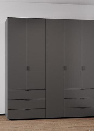 Комплект шаф для одягу doros гелар (2 шт.) 193,7х49,5х203,4 см графіт (drs-011118)