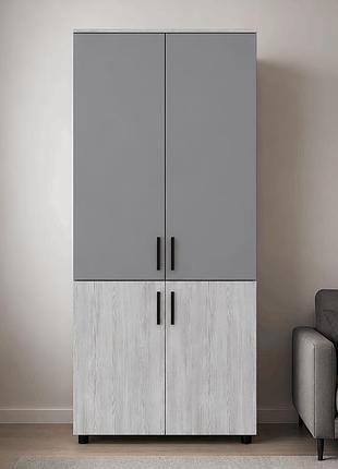 Шафа для одягу doros торн сосна натті/сірий 2 дсп (полиці) 90х51.6х200 (drs-012002)