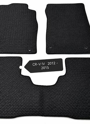 Автомобільні килимки салону eva для honda cr-v iv (4) 2012–2015, чорний колір, комплект 3 килимки
