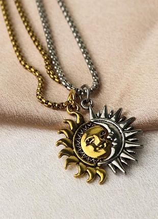 Парні кулони для закоханих з нержавіючої сталі "eclipse". кулони для пари.
