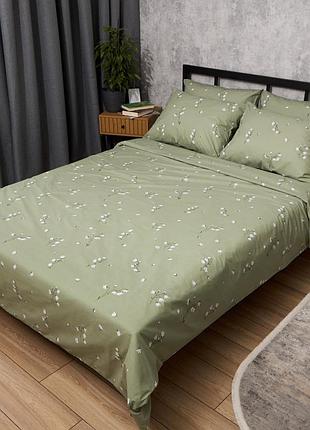 Комплект постельного белья moon&star бязь gold люкс green bloom king size 220x240 наволочки 2х50х70 (ms-820014001)