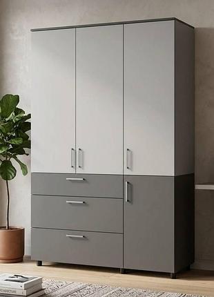 Шкаф для одежды doros торн антрацит/серый 3 дсп/3ш (полки) 135х51.6х200 (drs-012036)