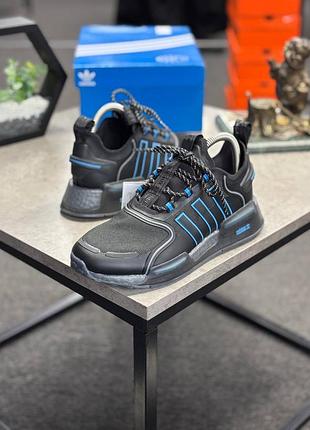 Чоловічі кросівки adidas nmd v3 (модель core black / pulse blue, артикул hq6637).