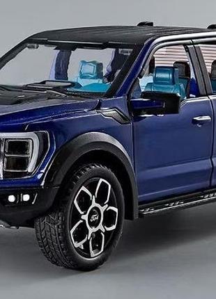 Масштабная модель автомобиля ford f-150 raptor 1:20. металлическая инерционная машинка. звуковые и световые эффекты синий