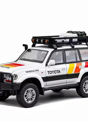 Коллекционная модель toyota land cruiser 80 1:24. звук+световые эффекты. металлическая машинка.