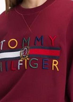Світшот tommy hilfiger бордового кольору