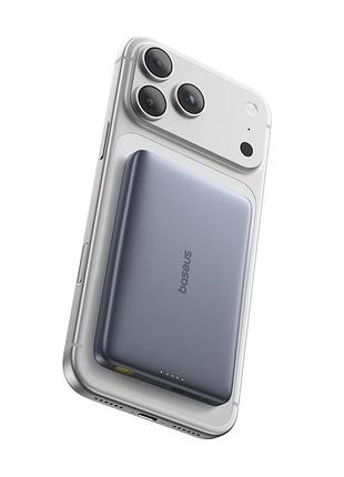 Повербанк ультратонкий 10000mah 27w baseus picogo am41 ultra-slim qi2 type-c сірий