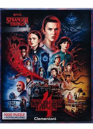 Пазл clementoni stranger things 4, 1000 елементів, 50×70 см, з постером