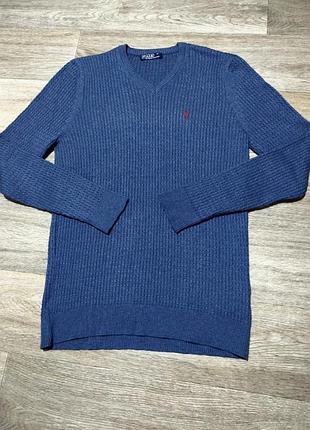 Чоловічий брендовий светр polo ralph lauren, розмір l, 100% бавовна.