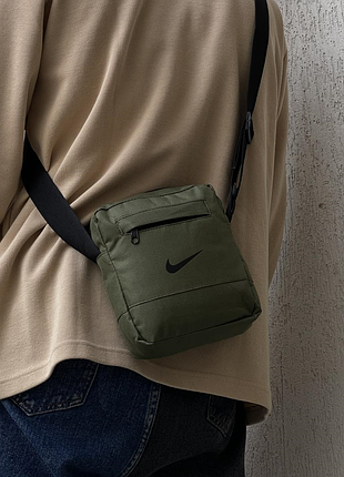 Сумка чоловіча nike, месенджер спорт найк, барсетка хакі найк