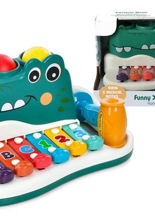 Ксилофон rj6807 "крокодил" в коробке р.26x10.5x14 см yg toys