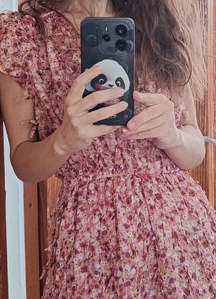Цветочная мини-платье от zara с эффектом 3d-текстуры🌸