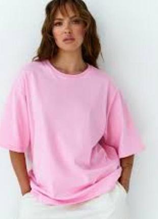 Футболка женская asos m/l розовая оверсайз хлопковая