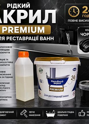 🖤 рідкий акрил для реставрації ванн plastall premium 1.2 м кольоровий чорний