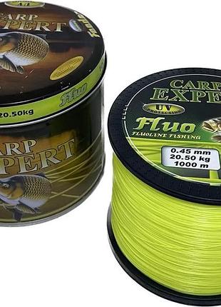 Ліска коропова carp expert fluo yellow 0.45 мм 1000м 20,5 кг жовта