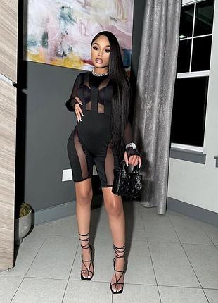 Комбинезон, ромпер,с сеткой, на фотосессию,танцы,heels
