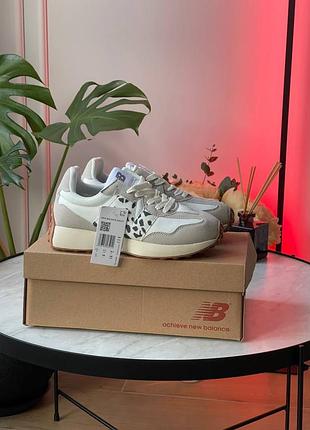 Кроссовки женские new balance 327 white leopard logo