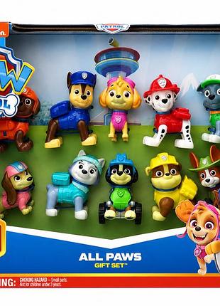 Игровой набор фигурок spin master paw patrol all paws gift set 10 фигурок «щенячий патруль» оригинал