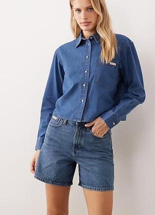 Джинсові жіночі шорти calvin klein jeans high rise slim shorts