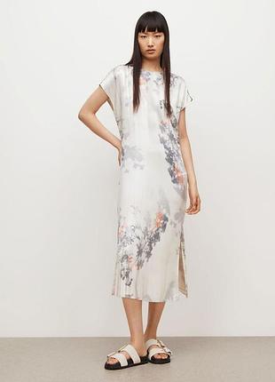 Платье allsaints etta koura silk blend dress