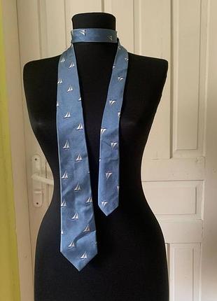 Галстук polo ralph lauren 100% шелк с парусниками made in germany