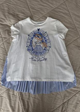 Яскрава футболка для дівчинки 7/8 р. original mariner з цікавою спиною