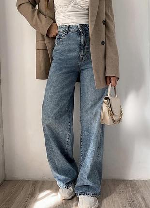 Джинсы фасона палаццо wide leg h&amp;m